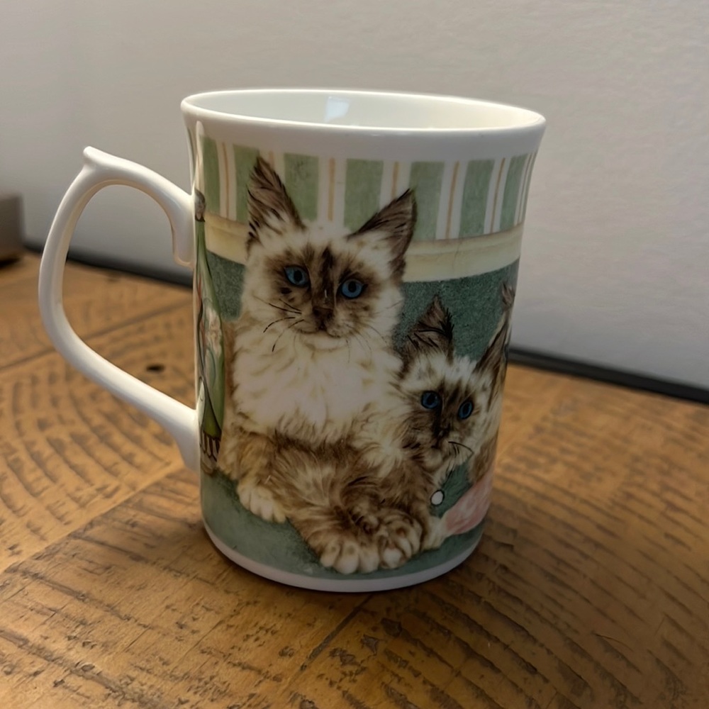 🌟Duchess bone china cat and kitten coffee tea cup